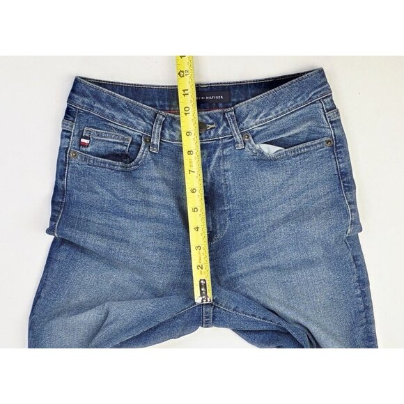 Tommy Hilfiger Size 4 Womens 32 Inch Inseam Lafayette High Rise Flare Blue Jeans - Picture 4 of 13